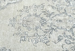 Muted Beige Antique Floral Traditional 6X10 Distressed Vintage Oriental Rug