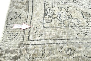 Muted Beige Antique Floral Traditional 6X10 Distressed Vintage Oriental Rug