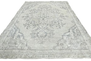 Muted Beige Antique Floral Traditional 6X10 Distressed Vintage Oriental Rug