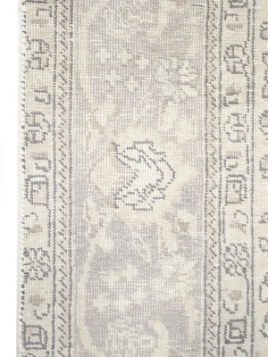 Muted Beige Antique Floral Traditional 6'6X9'5 Distressed Vintage Oriental Rug