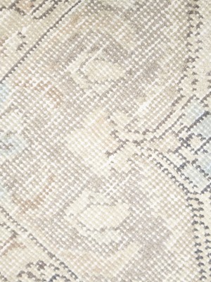 Muted Beige Antique Floral Traditional 6'6X9'5 Distressed Vintage Oriental Rug