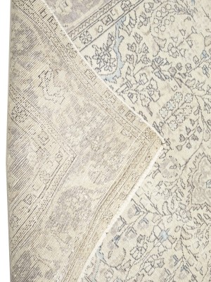 Muted Beige Antique Floral Traditional 6'6X9'5 Distressed Vintage Oriental Rug