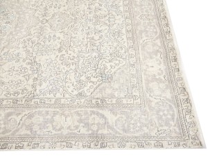 Muted Beige Antique Floral Traditional 6'6X9'5 Distressed Vintage Oriental Rug