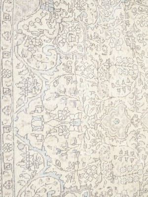Muted Beige Antique Floral Traditional 6'6X9'5 Distressed Vintage Oriental Rug