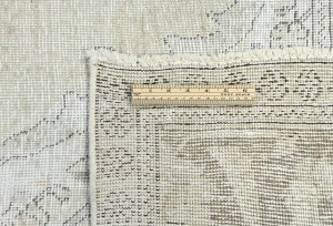 Muted Beige Antique Floral Traditional 7X9 Distressed Vintage Oriental Rug