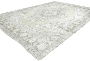Muted Beige Antique Floral Traditional 7X9 Distressed Vintage Oriental Rug