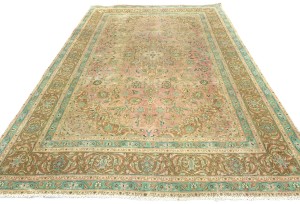 Semi Antique Floral Traditional 6X9 Distressed Vintage Oriental Rug