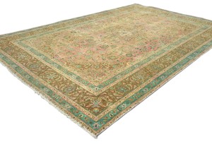 Semi Antique Floral Traditional 6X9 Distressed Vintage Oriental Rug