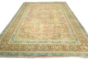 Semi Antique Floral Traditional 6X9 Distressed Vintage Oriental Rug