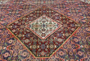 Semi Antique Floral Traditional 6'6X9'3 Distressed Vintage Oriental Rug