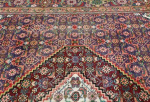 Semi Antique Floral Traditional 6'6X9'3 Distressed Vintage Oriental Rug