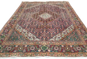 Semi Antique Floral Traditional 6'6X9'3 Distressed Vintage Oriental Rug