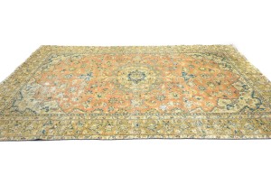 Semi Antique Floral Traditional 6X9 Distressed Vintage Oriental Rug