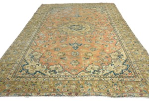 Semi Antique Floral Traditional 6X9 Distressed Vintage Oriental Rug