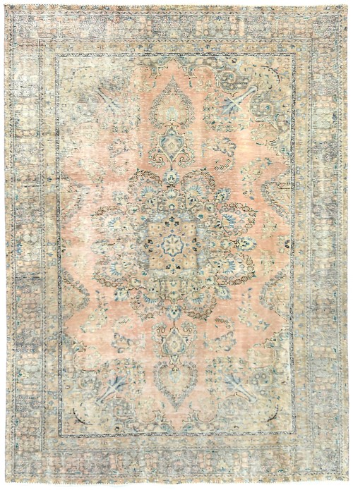 Semi Antique Floral Traditional 6X9 Distressed Vintage Oriental Rug