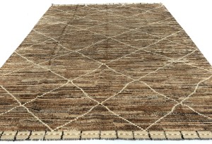 Beige Tribal Modern 7'7X10'5 Moroccan Style Oriental Rug