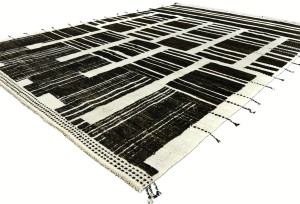 Dark Brown/Charcoal Tribal Modern 10'3X14'6 Moroccan Style Oriental Rug