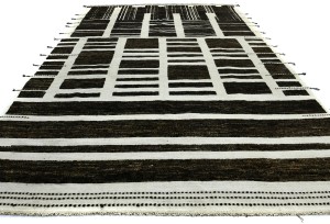 Dark Brown/Charcoal Tribal Modern 10'3X14'6 Moroccan Style Oriental Rug