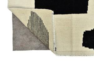 Cream & Black Tribal Modern 8X10 Moroccan Style Oriental Rug