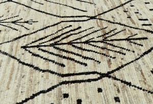 Cream Tribal Modern 9'5X12'0 Moroccan Style Oriental Rug