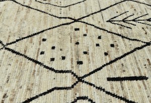 Cream Tribal Modern 9'5X12'0 Moroccan Style Oriental Rug