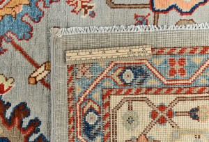 Gray Geometric Tribal 9X12 Kazak Heriz Serapi Oriental Rug