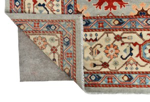 Gray Geometric Tribal 9X12 Kazak Heriz Serapi Oriental Rug