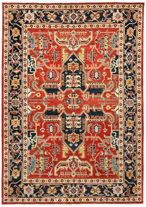 Red Geometric Tribal 6X9 Heriz Serapi Oriental Rug