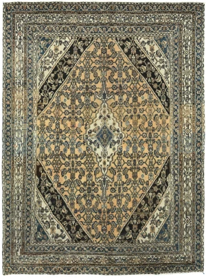 Light Peach Semi Antique Tribal 8'4X11'2 Vintage Oriental Rug