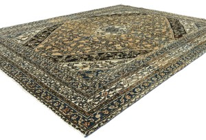 Light Peach Semi Antique Tribal 8'4X11'2 Vintage Oriental Rug