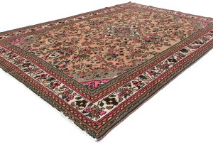 Semi Antique Rusty Peach Tribal 7X10 Vintage Oriental Rug