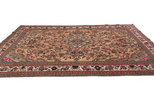 Semi Antique Rusty Peach Tribal 7X10 Vintage Oriental Rug