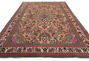 Semi Antique Rusty Peach Tribal 7X10 Vintage Oriental Rug