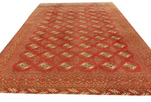 Semi Antique Scarlet Red Tribal 8'5X10'7 Vintage Oriental Rug
