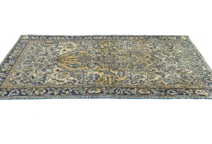 Semi Antique Cream Floral 3X6 Distressed Vintage Oriental Rug