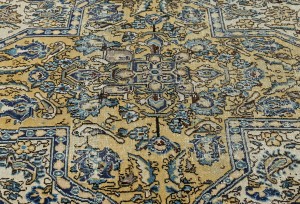 Semi Antique Cream Floral 3X6 Distressed Vintage Oriental Rug