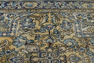 Semi Antique Cream Floral 3X6 Distressed Vintage Oriental Rug