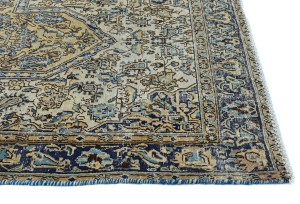 Semi Antique Cream Floral 3X6 Distressed Vintage Oriental Rug