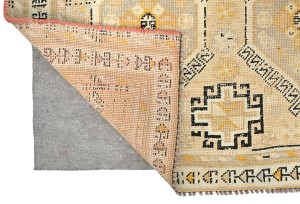 Semi Antique Peach Beige Tribal 4X9 Distressed Vintage Oriental Rug