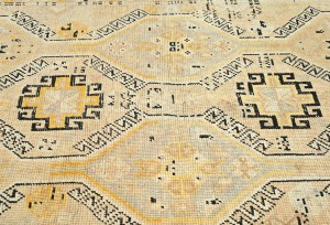 Semi Antique Peach Beige Tribal 4X9 Distressed Vintage Oriental Rug