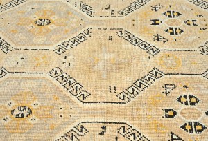 Semi Antique Peach Beige Tribal 4X9 Distressed Vintage Oriental Rug