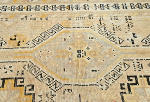Semi Antique Peach Beige Tribal 4X9 Distressed Vintage Oriental Rug