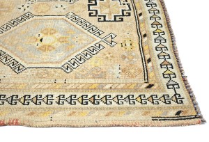 Semi Antique Peach Beige Tribal 4X9 Distressed Vintage Oriental Rug