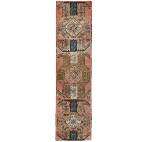 Semi Antique Muted Tribal 2X9 Vintage Oriental Runner Rug