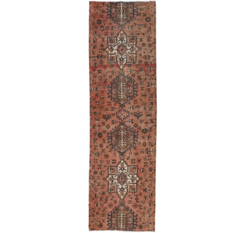 Semi Antique Tribal 2'6X9 Distressed Vintage Oriental Runner Rug