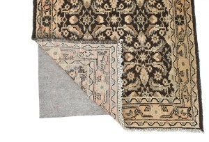Semi Antique Dark Brown Tribal 3X11 Distressed Vintage Oriental Runner Rug