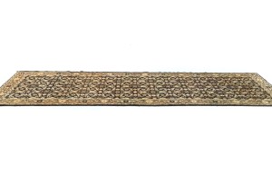 Semi Antique Dark Brown Tribal 3X11 Distressed Vintage Oriental Runner Rug
