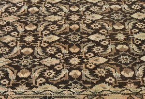Semi Antique Dark Brown Tribal 3X11 Distressed Vintage Oriental Runner Rug