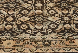 Semi Antique Dark Brown Tribal 3X11 Distressed Vintage Oriental Runner Rug