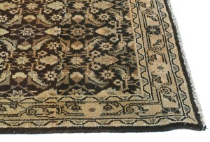 Semi Antique Dark Brown Tribal 3X11 Distressed Vintage Oriental Runner Rug